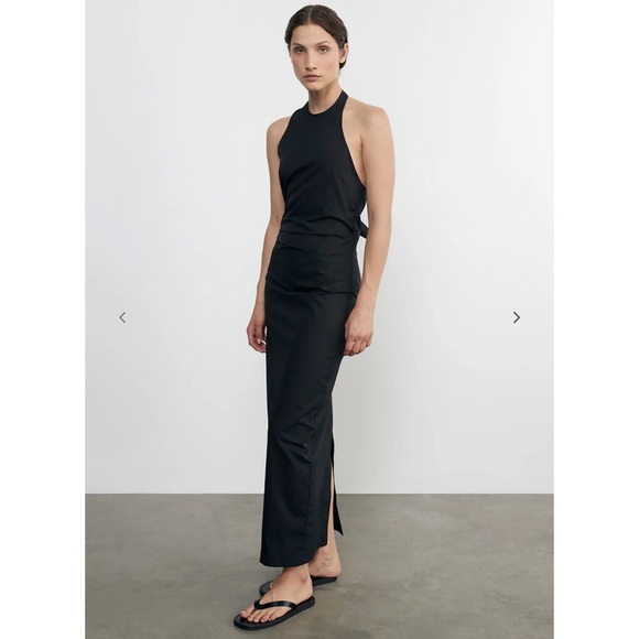 Enza Costa Dresses & Skirts - Enza Costa poplin halter dress in black